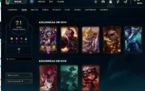 Conta unranked , 65 campeões , 21 skins.
