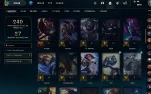 Conta unranked , 65 campeões , 21 skins.