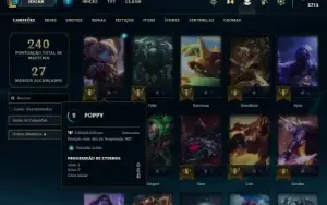Conta unranked , 65 campeões , 21 skins.
