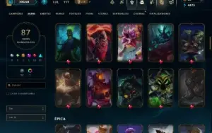 Unranked com 125 Champs e 87 Skins ( MID / JG / ADC )