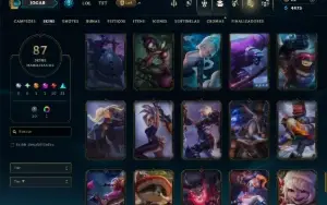 Unranked com 125 Champs e 87 Skins ( MID / JG / ADC )