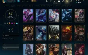 Unranked com 125 Champs e 87 Skins ( MID / JG / ADC )