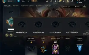 Unranked com 125 Champs e 87 Skins ( MID / JG / ADC )