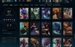 Unranked com 125 Champs e 87 Skins ( MID / JG / ADC )