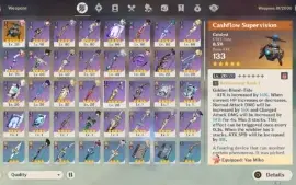 Ganyu, Yelan, Hu Tao, Lyney, Raiden Shogun, Yae Miko +| AR55