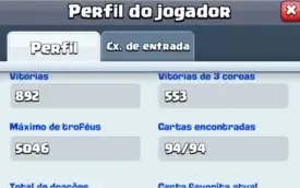 Conta de clash Royale level 11 quase 12 cartas level 12