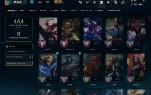 Ouro 1 com TODOS os Champs e 228 Skins ( JG / MID / ADC )