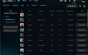 Conta ouro 4 com 22 Champs e 1 Skins + 3 Fragmentos