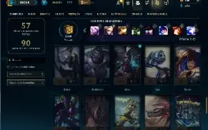 Esmeralda 4 com 55 Champs e 12 Skins +1 Prestigio do Yasuo