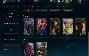 Esmeralda 4 com 55 Champs e 12 Skins +1 Prestigio do Yasuo