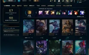 Esmeralda 4 com 55 Champs e 12 Skins +1 Prestigio do Yasuo