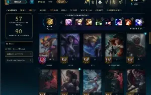 Esmeralda 4 com 55 Champs e 12 Skins +1 Prestigio do Yasuo