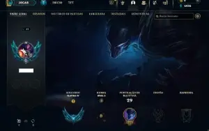 Conta LoL Plat 4 MMR bom, preço baixo e negociável