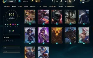 Unranked com TODOS os champs e 105 Skins ( ADC / MID / JG )