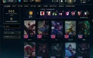 Unranked com TODOS os champs e 105 Skins ( ADC / MID / JG )