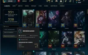 Platina 4 com 120 Champs e 94 Skins + 2 Prestigios da Ahri