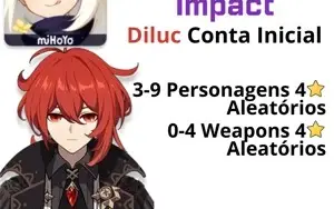 CONTA GENSHIN IMPACT COM DILUC AR7-10+ | ENVIO RÁPIDO / 100%