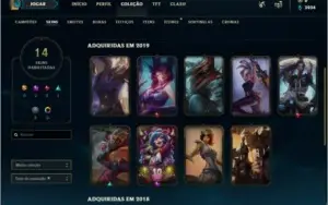 Conta lol lvl 53, gold 3, 14skins