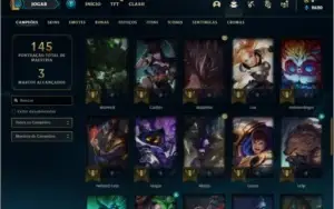 Conta ouro 4 com 12 skins e 55 champs