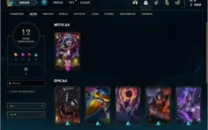 Conta ouro 4 com 12 skins e 55 champs
