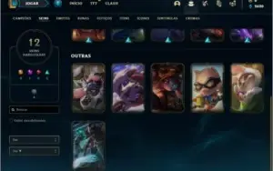 Conta ouro 4 com 12 skins e 55 champs