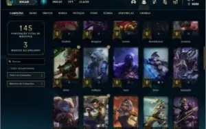 Conta ouro 4 com 12 skins e 55 champs