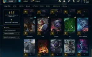 Conta ouro 4 com 12 skins e 55 champs