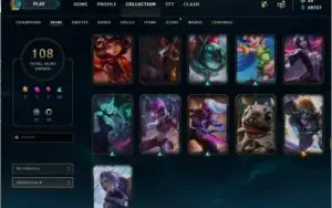 ACC PLATINA/ 106 SKINS/ 55.000 ESSÊNCIA AZUL/FALTA 5 CHAMPS