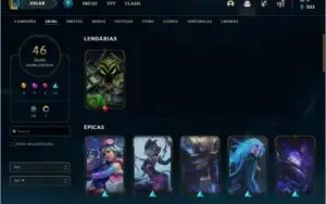 Conta prata 4 com 46 skins e 131 champs (Faltam 20)