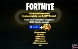 (PROMOÇÃO) CONTA FORTNITE COM 2.150 V-Bucks !