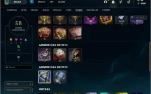 Conta unranked com Rammus rei e Kayle Juiza