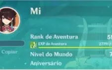 Conta com Zhongli, Venti, Diluc, Mona e Kazuha. AR51