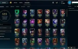 Conta LOL Gold V, Quase todos os champs e 350 skins Leia TD