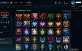Conta LOL Gold V, Quase todos os champs e 350 skins Leia TD