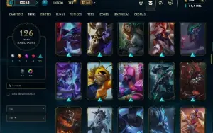 Prata 2 com 115 Champs e 126 Skins ( TOP / JG ) - Nivel 412