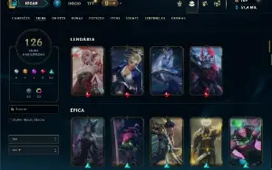 Prata 2 com 115 Champs e 126 Skins ( TOP / JG ) - Nivel 412