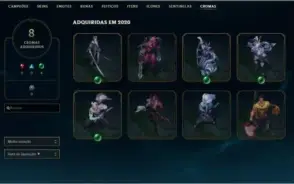 CONTA LEAGUE OF LEGENDS 165 SKINS