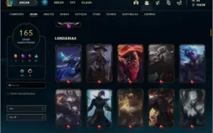 CONTA LEAGUE OF LEGENDS 165 SKINS