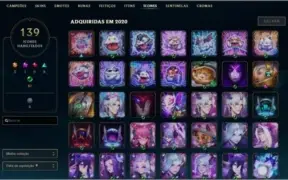 CONTA LEAGUE OF LEGENDS 165 SKINS