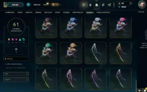 FULL ACESSO 43 CHAMPS + 19 SKINS BORDAS E CHROMAS