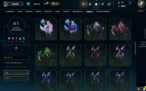 FULL ACESSO 43 CHAMPS + 19 SKINS BORDAS E CHROMAS
