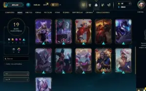 FULL ACESSO 43 CHAMPS + 19 SKINS BORDAS E CHROMAS