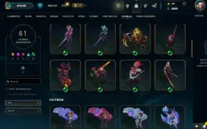 FULL ACESSO 43 CHAMPS + 19 SKINS BORDAS E CHROMAS