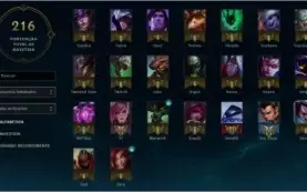 League of Legends com 112 skins e nivel 50