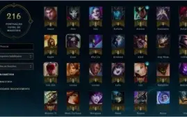 League of Legends com 112 skins e nivel 50