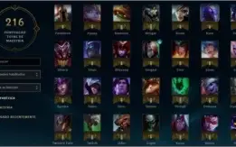 League of Legends com 112 skins e nivel 50