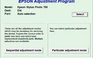Reset Epson Almofadas com Tinta Cheia - Stylus Photo T50