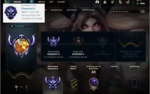Conta diamante 4 barata com 4 skins e 26 champs