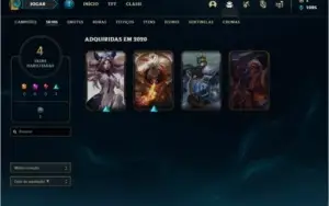 Conta diamante 4 barata com 4 skins e 26 champs