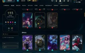 Esmeralda 4 com TODOS os champs e 123 Skins ( MAIN MID )